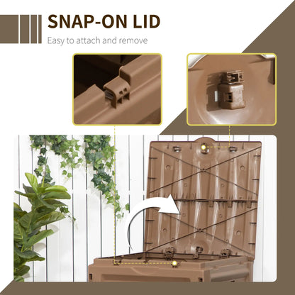 Garden Compost Bin, 120 Gallon (450L), 80 Vents, 2 Sliding Doors, Black Outdoor Compost Bin at Gallery Canada