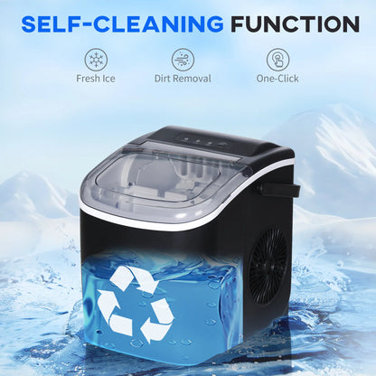 Portable Ice Maker, Self Cleaning, 26lbs/24Hrs, Black Small Kitchen Appliances at Gallery Canada