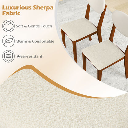 Sherpa Dining Chairs Set of 4, Rubber Wood Legs, Walnut Dining Chairs at Gallery Canada