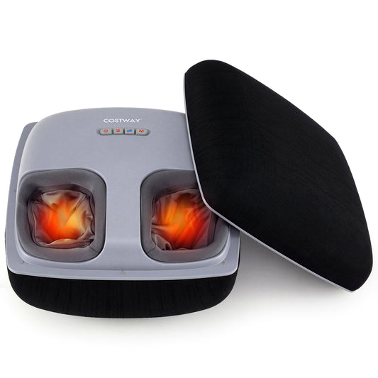 Shiatsu Foot Massager with 3-Level Deep Kneading and Air Compression, Black Foot Massager Black at Gallery Canada
