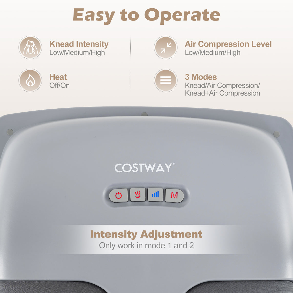 Shiatsu Foot Massager with 3-Level Deep Kneading and Air Compression, Black Foot Massager at Gallery Canada