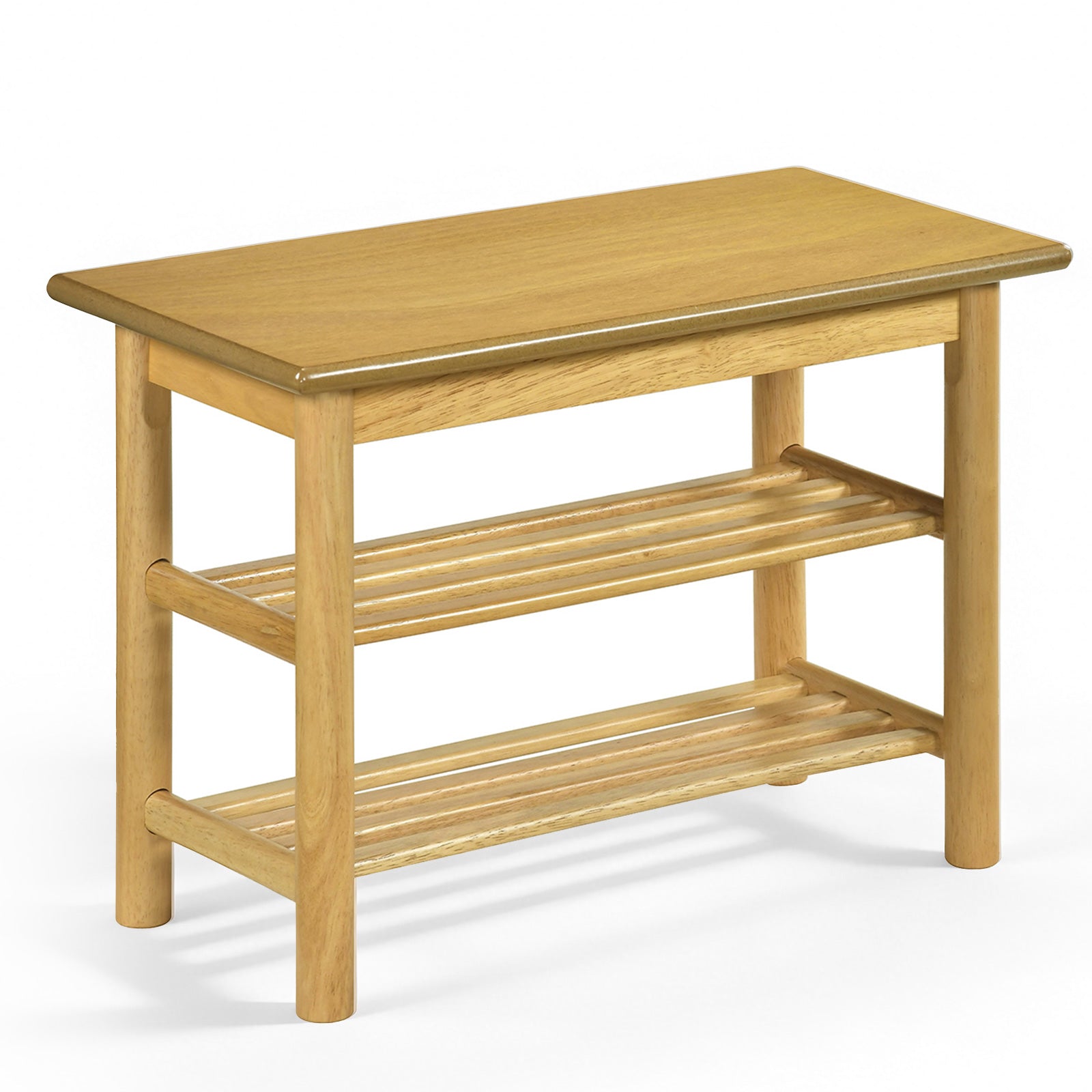 Shoe Rack Bench, 3-Tier Rubberwood, Natural Shoe Racks & Storage Benches at Gallery Canada