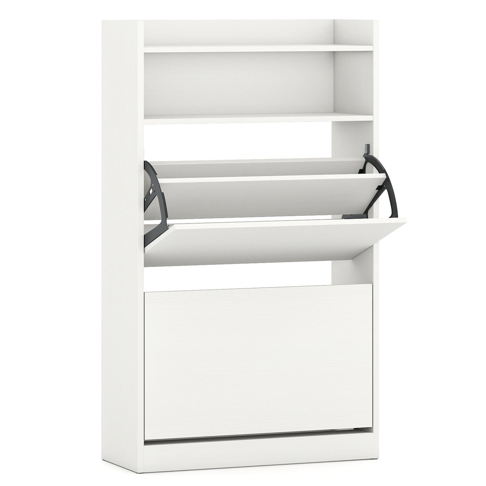 Shoe Storage Cabinet With 2 Flip Drawers, Adjustable Shelves, White Shoe Racks & Storage Benches at Gallery Canada