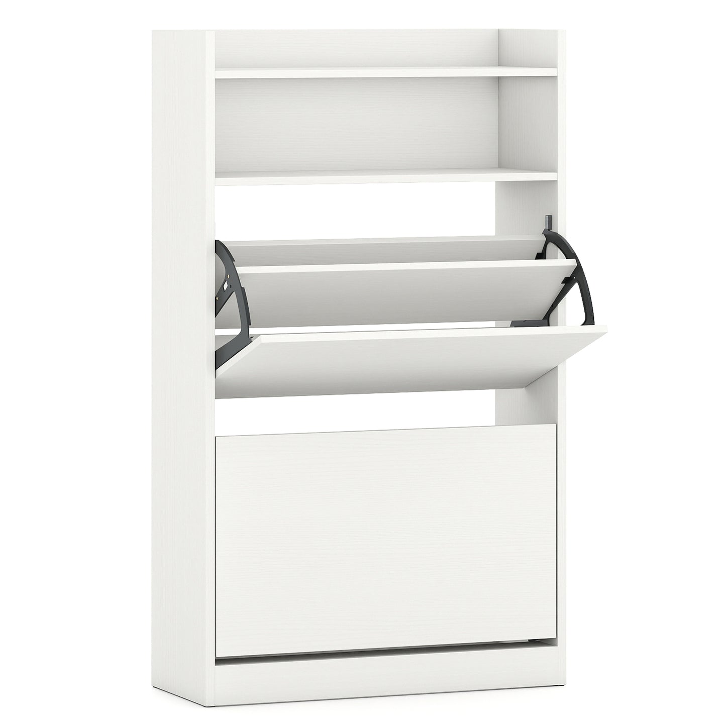 Shoe Storage Cabinet With 2 Flip Drawers, Adjustable Shelves, White Shoe Racks & Storage Benches at Gallery Canada
