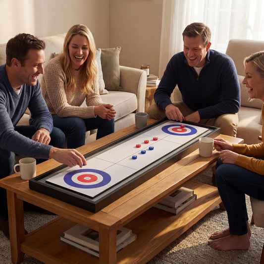 2-in-1 Tabletop Shuffleboard Curling Game Set Game Room Multi-Color at Gallery Canada