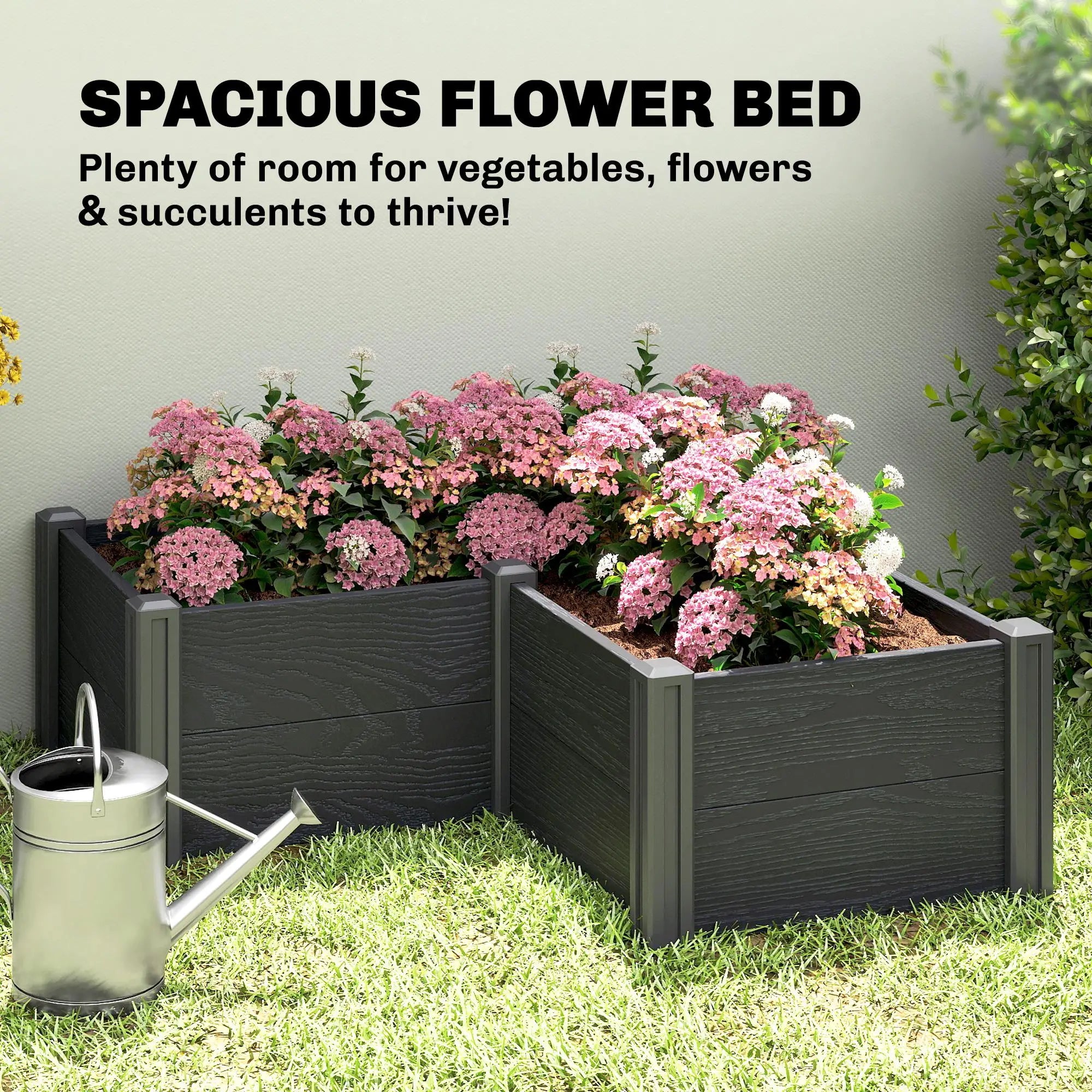 Vinyl Raised Garden Bed Kit, 3 x 3 x 1ft, Elevated Planter Box Wooden Planter Boxes at Gallery Canada