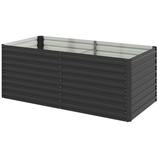 5' x 3' x 2' Raised Garden Bed, Galvanized Planter Box, Dark Grey