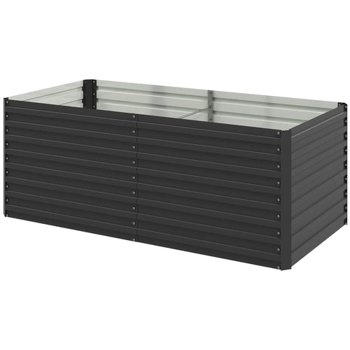 5' x 3' x 2' Raised Garden Bed, Galvanized Planter Box, Dark Grey