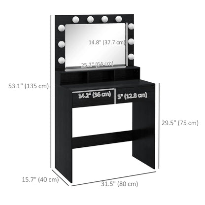 Makeup Dressing Table With LED Mirror, Drawers, Black Dressing & Vanity Tables at Gallery Canada