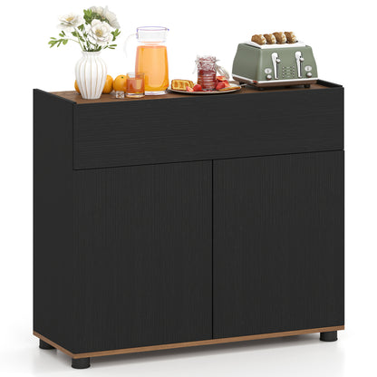 Wooden Sideboard Buffet Cabinet, Storage Kitchen Cabinet, Black Sideboards Cabinets & Buffets Black at Gallery Canada