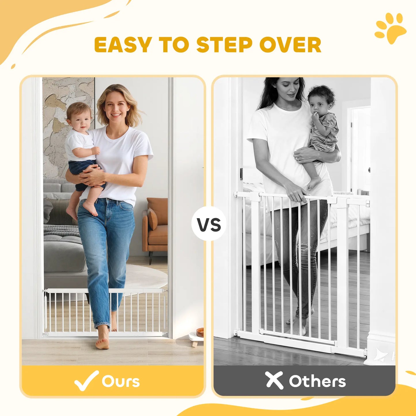 26"-37" Dog Gate, Adjustable Pet Gate, 14" Tall, White Pet Gates at Gallery Canada