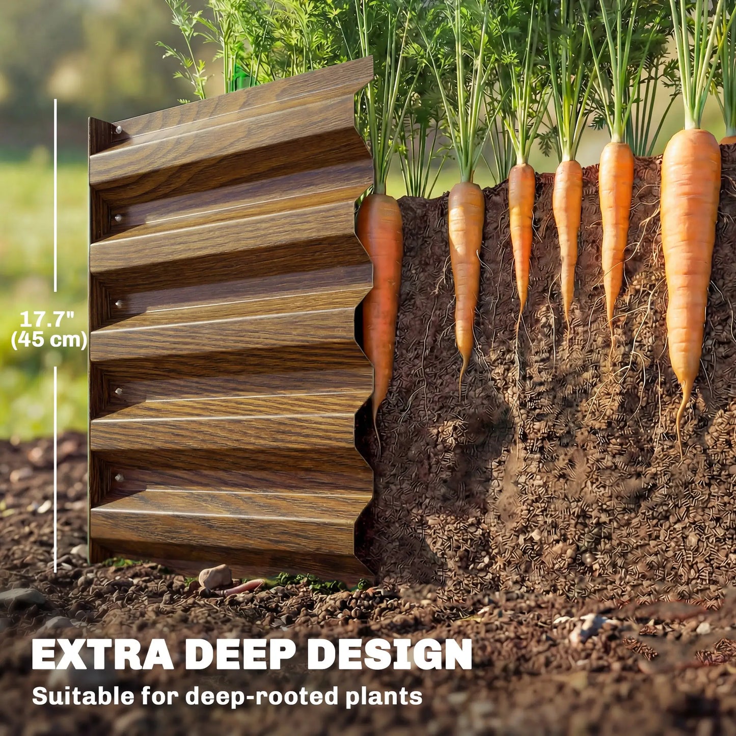 8 x 1.3 x 1.5ft Galvanized Raised Garden Bed, Brown Wood Effect, Brown Galvanized Planter Boxes at Gallery Canada