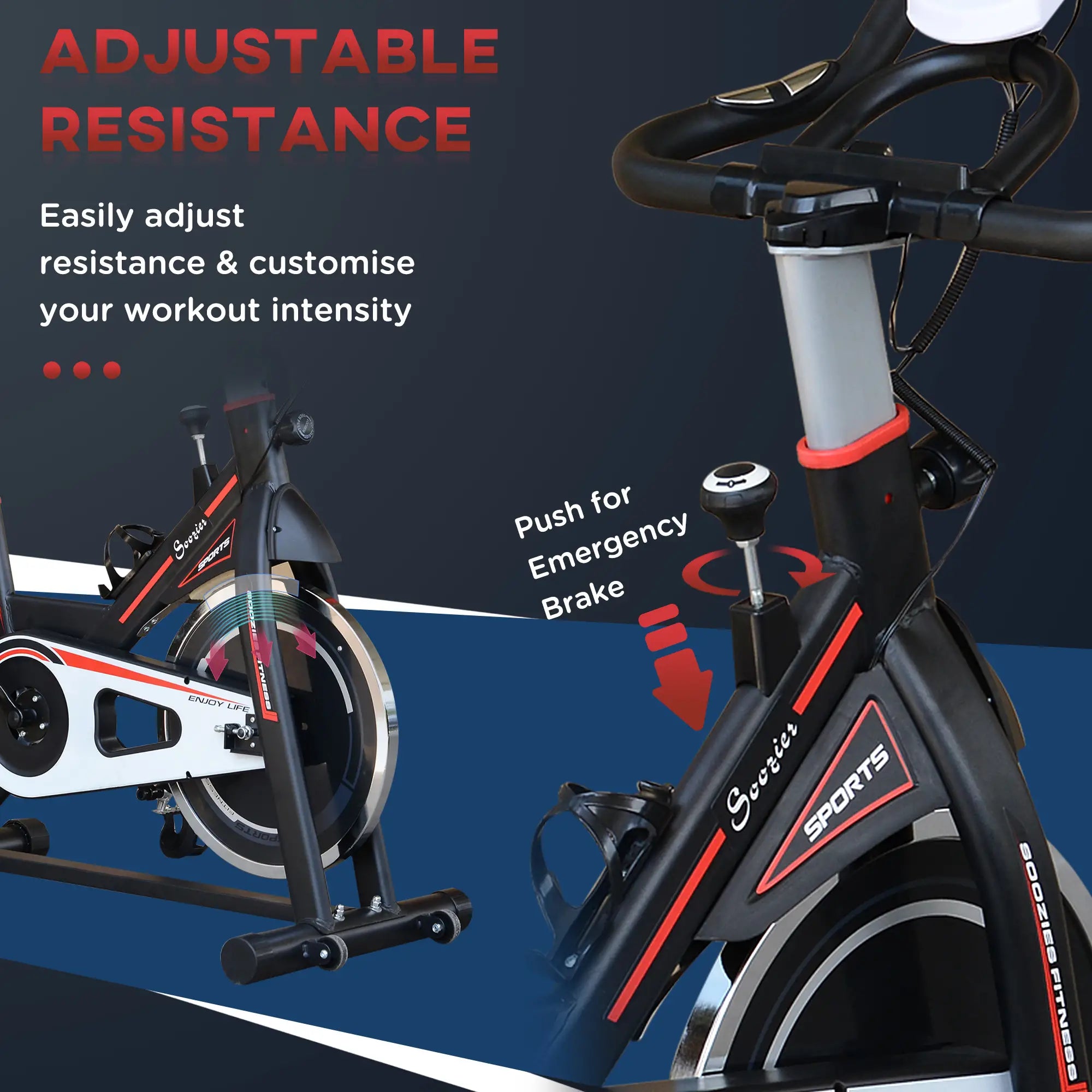 Upright Stationary Exercise Bike, Adjustable Resistance, LCD Monitor, Black Exercise & Stationary Bikes at Gallery Canada