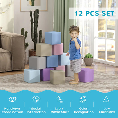 12 Piece Soft Play Blocks, Foam Toy Building Blocks, Multicolours Baby Gym & Playmats at Gallery Canada