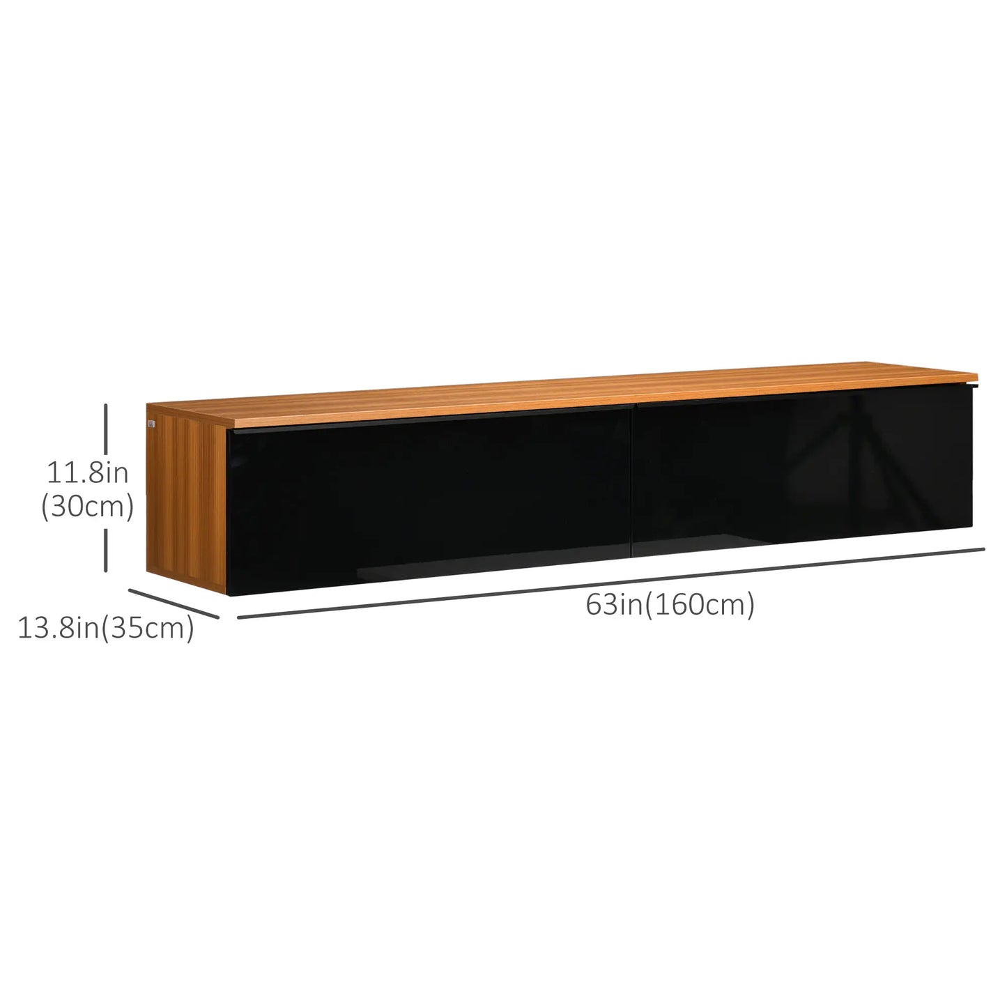 Floating TV Stand, Wall Mounted Cabinet for 70" TVs, Black, Brown TV Stands at Gallery Canada