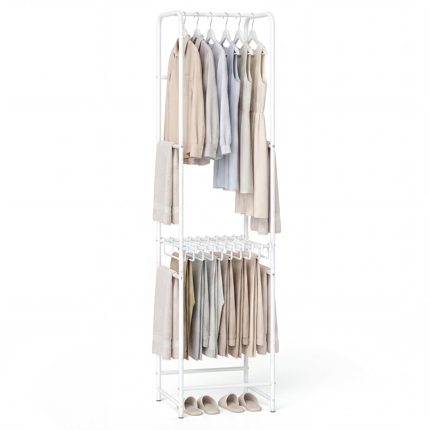 Slim Freestanding Coat Rack, 8 Hanging Rods Garment Organizer Coat Racks & Hall Trees Options at Gallery Canada