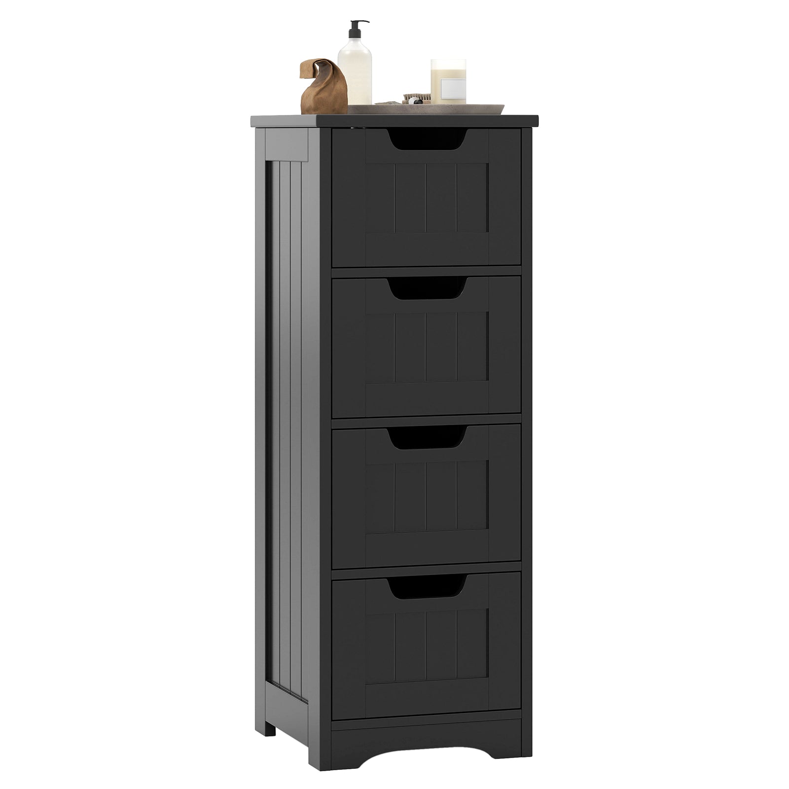 Free-Standing Side Storage Organizer, 4 Drawers, Black Floor Cabinets Black at Gallery Canada