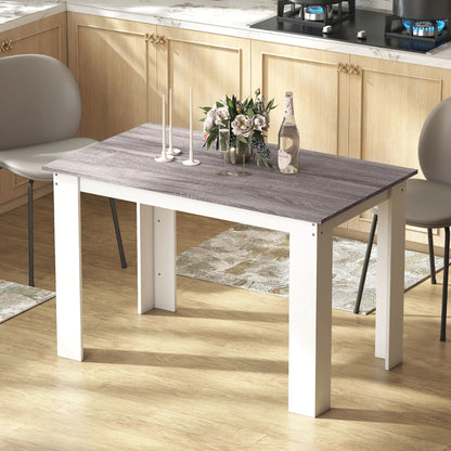 Kitchen Table for 4-6, Wood Effect Dining Table, Grey