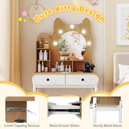Small Vanity Desk With Mirror, Lights, Power Outlets, Natural Makeup Vanities at Gallery Canada