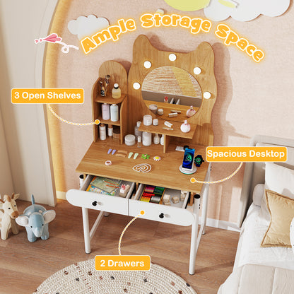 Small Vanity Desk With Mirror, Lights, Power Outlets, Natural Makeup Vanities at Gallery Canada