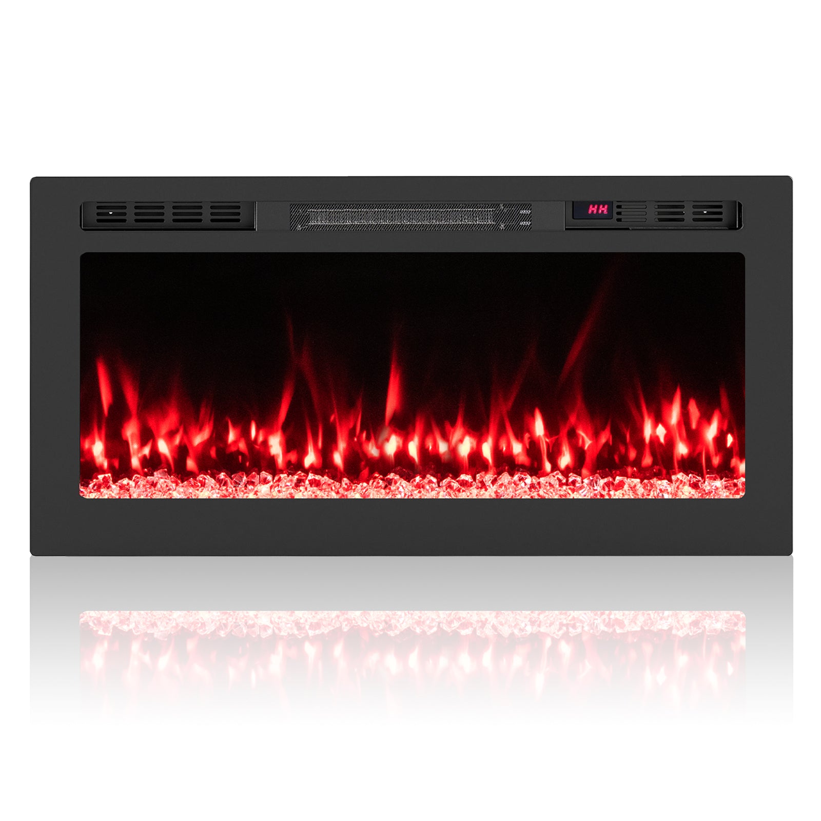 Smart WiFi Electric Fireplace, Wall Mounted Recessed Heater, 36 Inch, Black Fireplaces at Gallery Canada