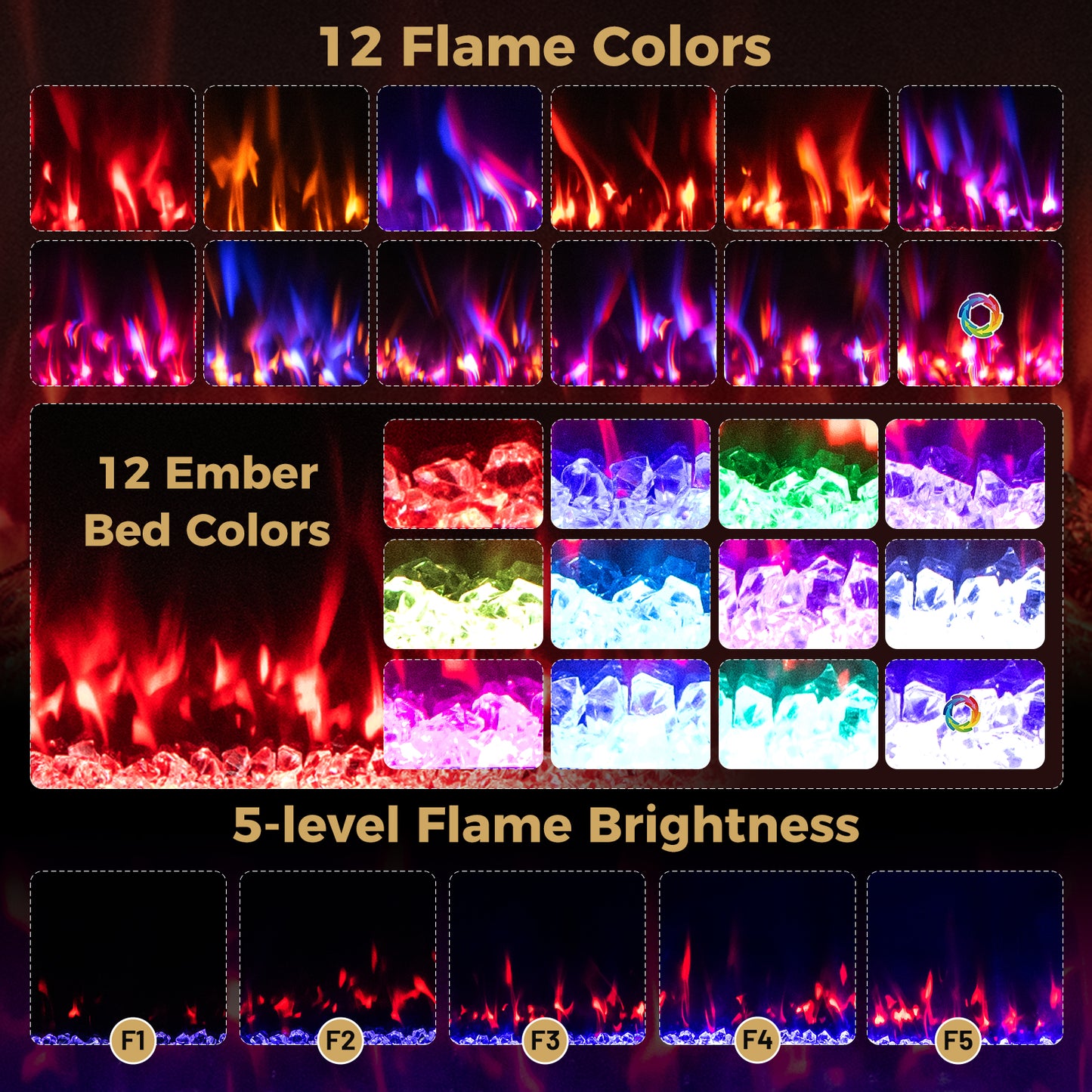 Smart WiFi Electric Fireplace, Wall Mounted, 68 Inch, Black Fireplaces at Gallery Canada