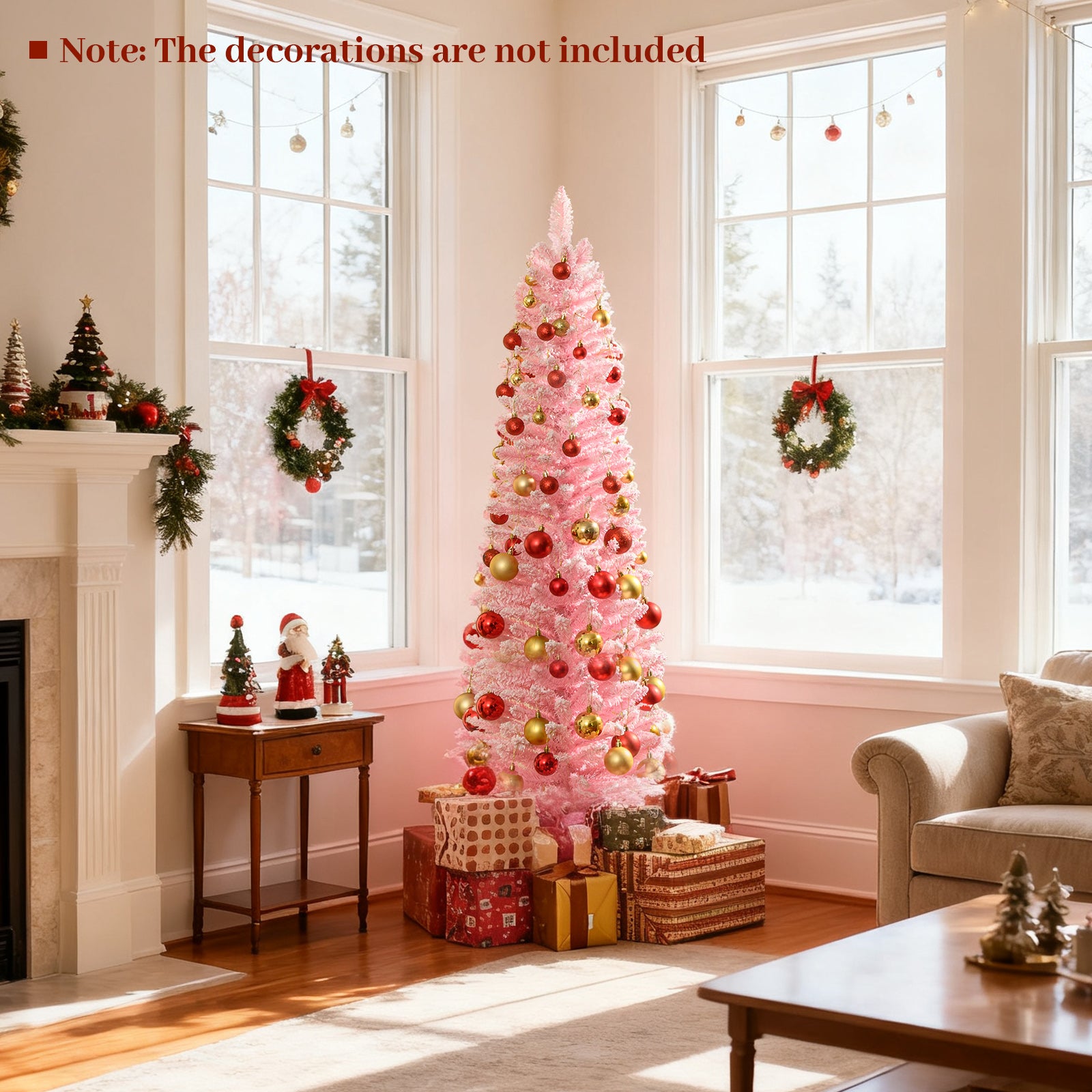5 FT Artificial Christmas Tree, 328 Branch Tips, Pink Christmas Tree at Gallery Canada