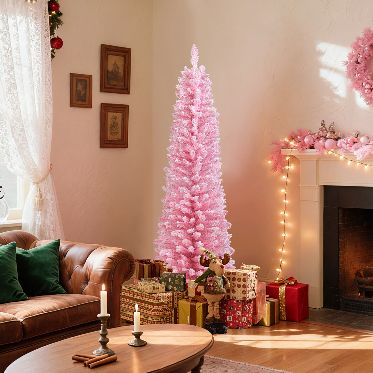 5 FT Artificial Christmas Tree, 328 Branch Tips, Pink Christmas Tree at Gallery Canada