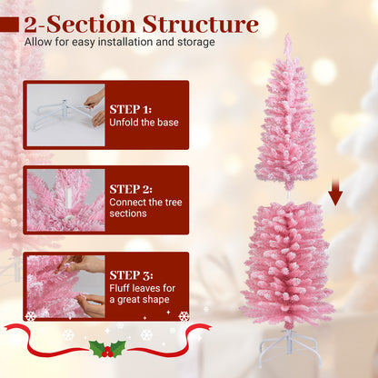 5 FT Artificial Christmas Tree, 328 Branch Tips, Pink Christmas Tree at Gallery Canada