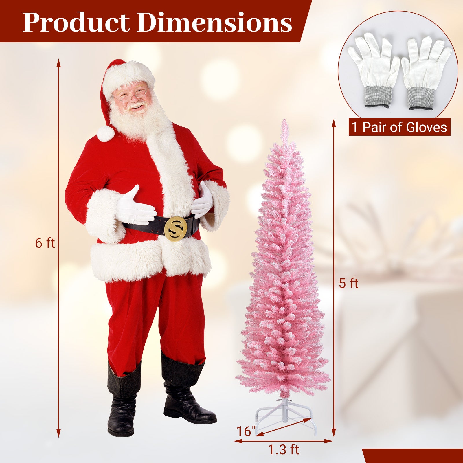 5 FT Artificial Christmas Tree, 328 Branch Tips, Pink Christmas Tree at Gallery Canada