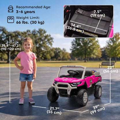 12V Kids Ride On Tractor, Remote Control, Dual Motors, Pink Electric Toy Cars at Gallery Canada
