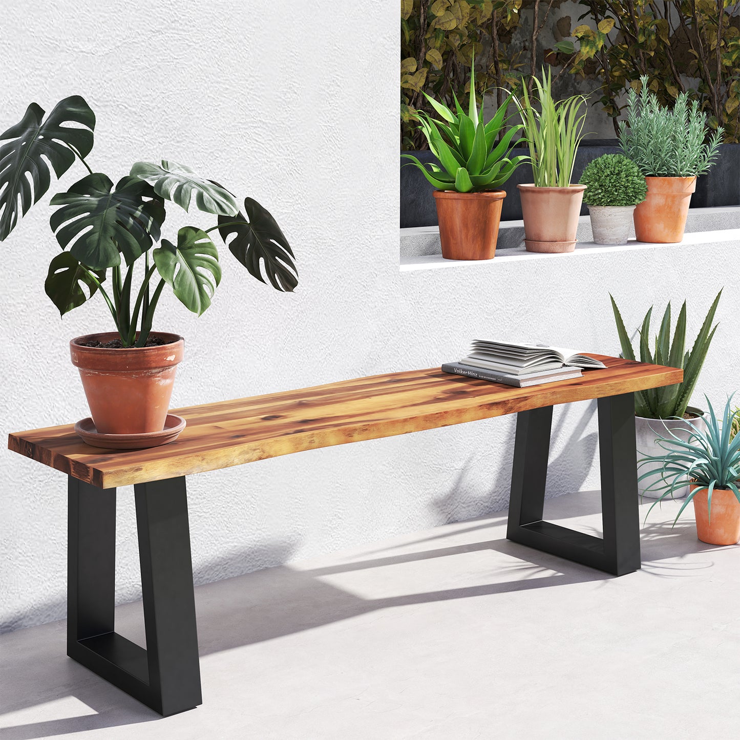 Solid Acacia Wood Patio Bench, Dining Bench, Seating Bench Outdoor Benches at Gallery Canada