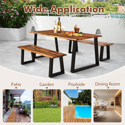 Solid Acacia Wood Patio Bench, Dining Bench, Seating Bench Outdoor Benches at Gallery Canada
