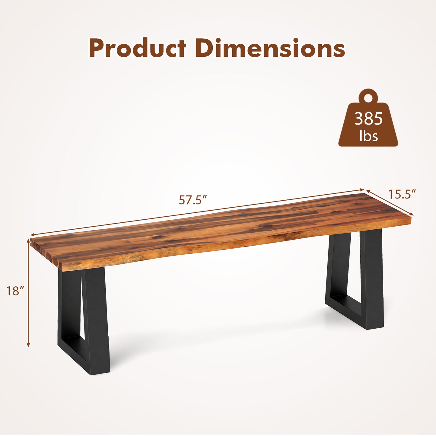 Solid Acacia Wood Patio Bench, Dining Bench, Seating Bench Outdoor Benches at Gallery Canada