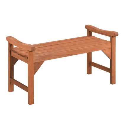 Solid Wood Backless Garden Bench with Handles