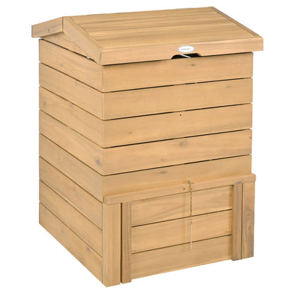 Compost Bin, Lockable Sliding Door, Flip-Top, Garden, Solid Wood, Natural Garden Tools at Gallery Canada
