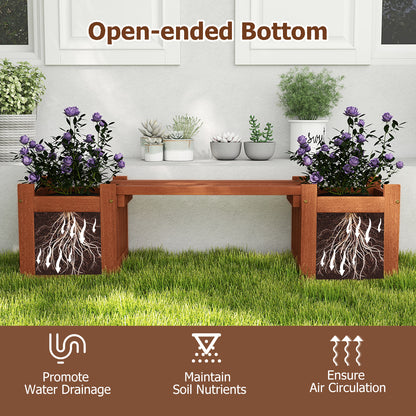 Solid Wood Flower Box, Mini Outdoor Planter Boxes With Bench Outdoor Benches at Gallery Canada