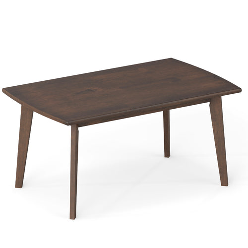 Solid Wood Modern Coffee Table, Tapered Legs, Walnut