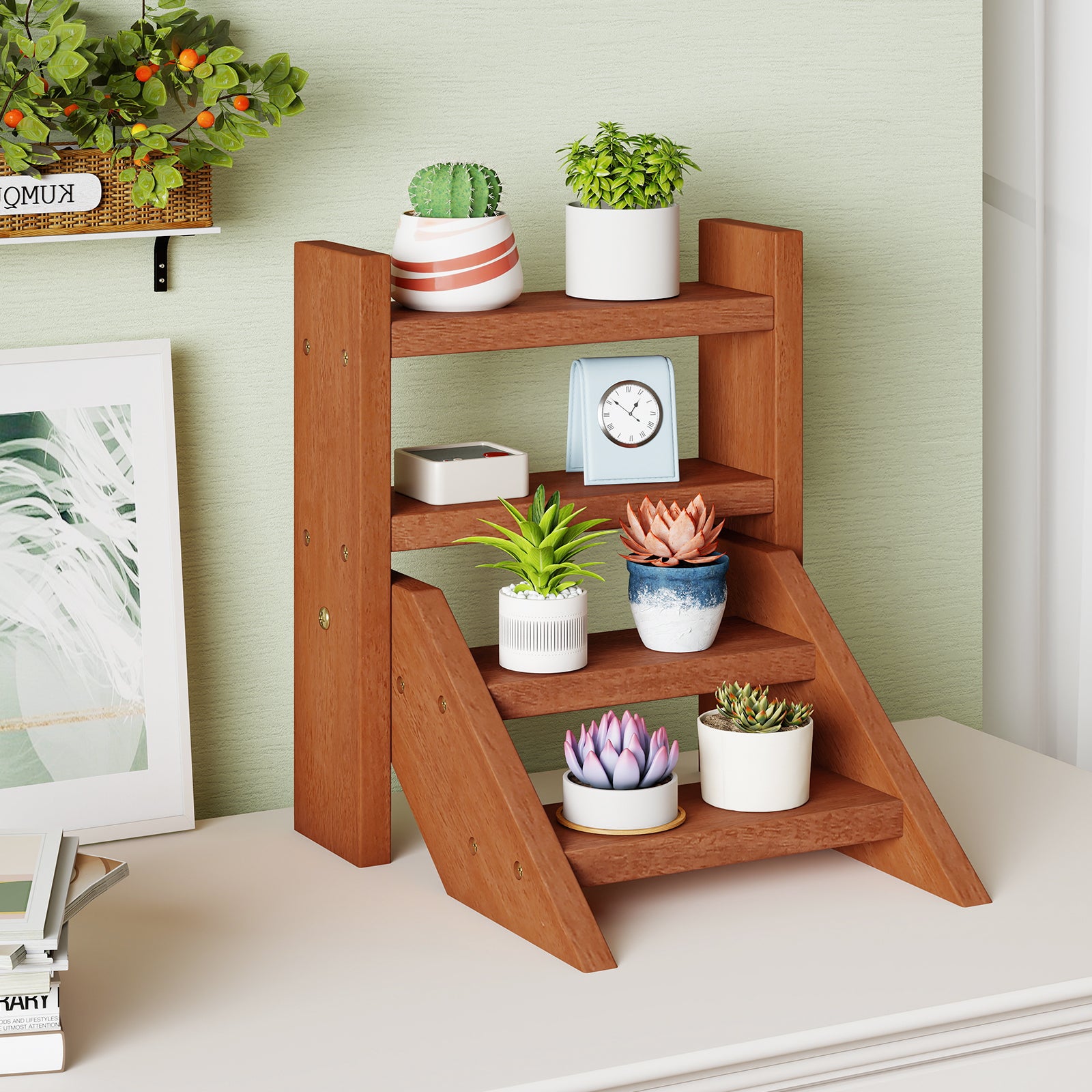 Solid Wood Plant Stand, Flowerpots And Succulents, Natural Plant Stands at Gallery Canada