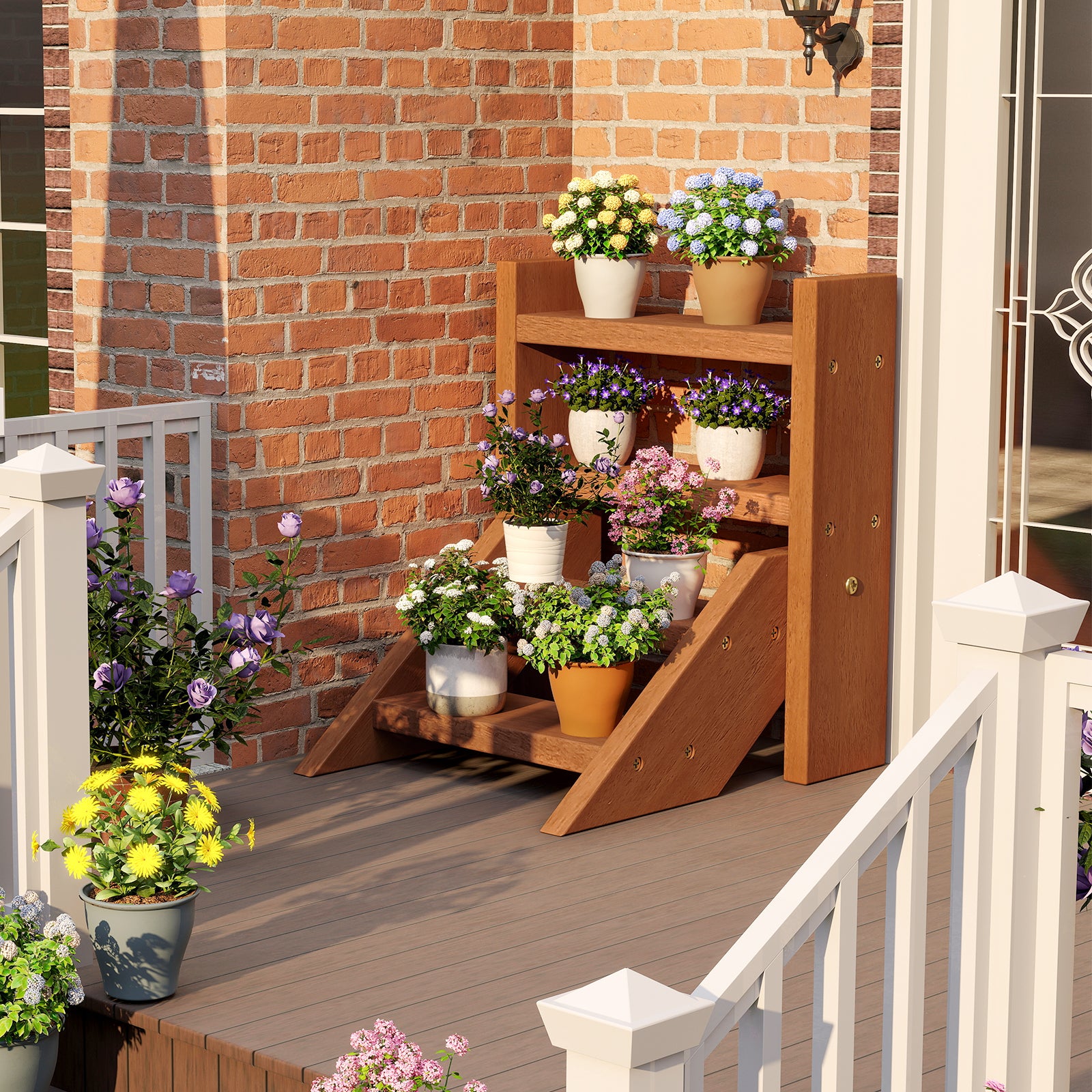 Solid Wood Plant Stand, Flowerpots And Succulents, Natural Plant Stands at Gallery Canada