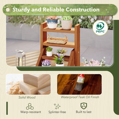 Solid Wood Plant Stand, Flowerpots And Succulents, Natural Plant Stands at Gallery Canada