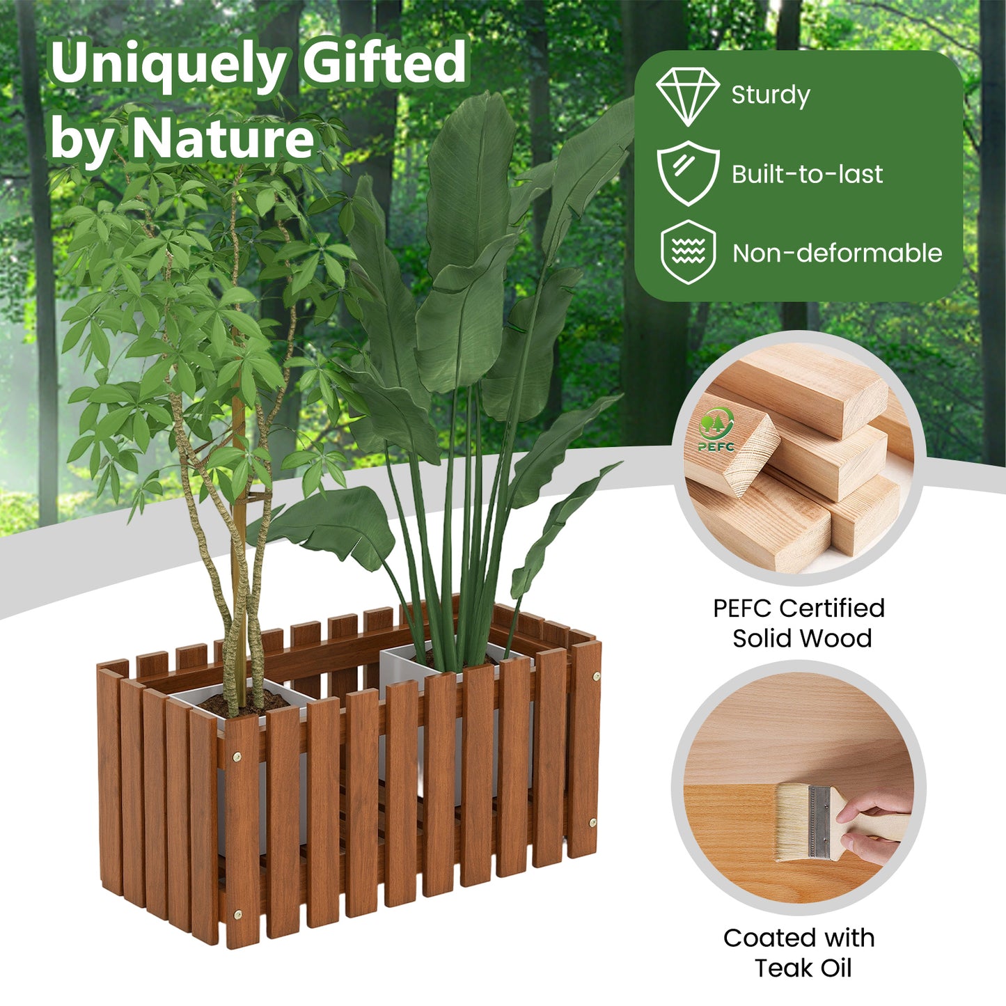 Solid Wood Raised Garden Bed, Natural Raised Garden Beds at Gallery Canada