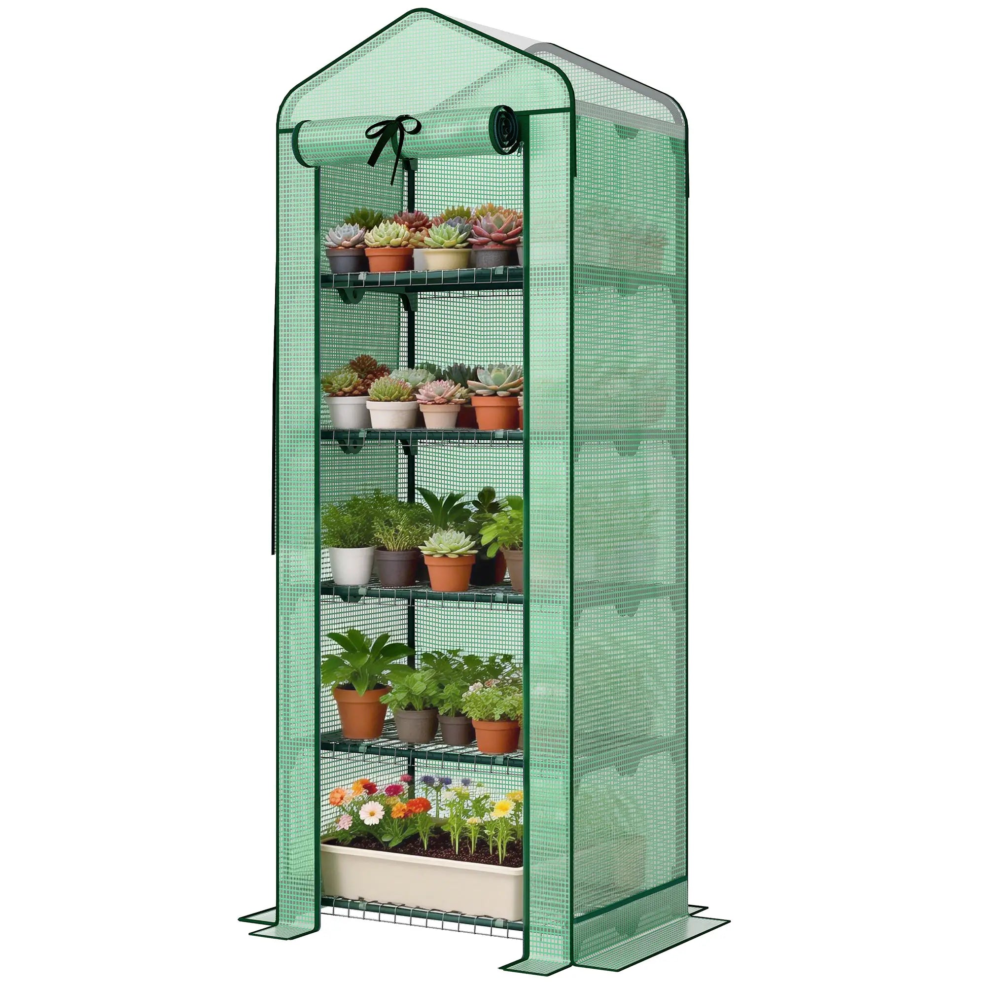 Mini Greenhouse With Screen Roof, 27.6