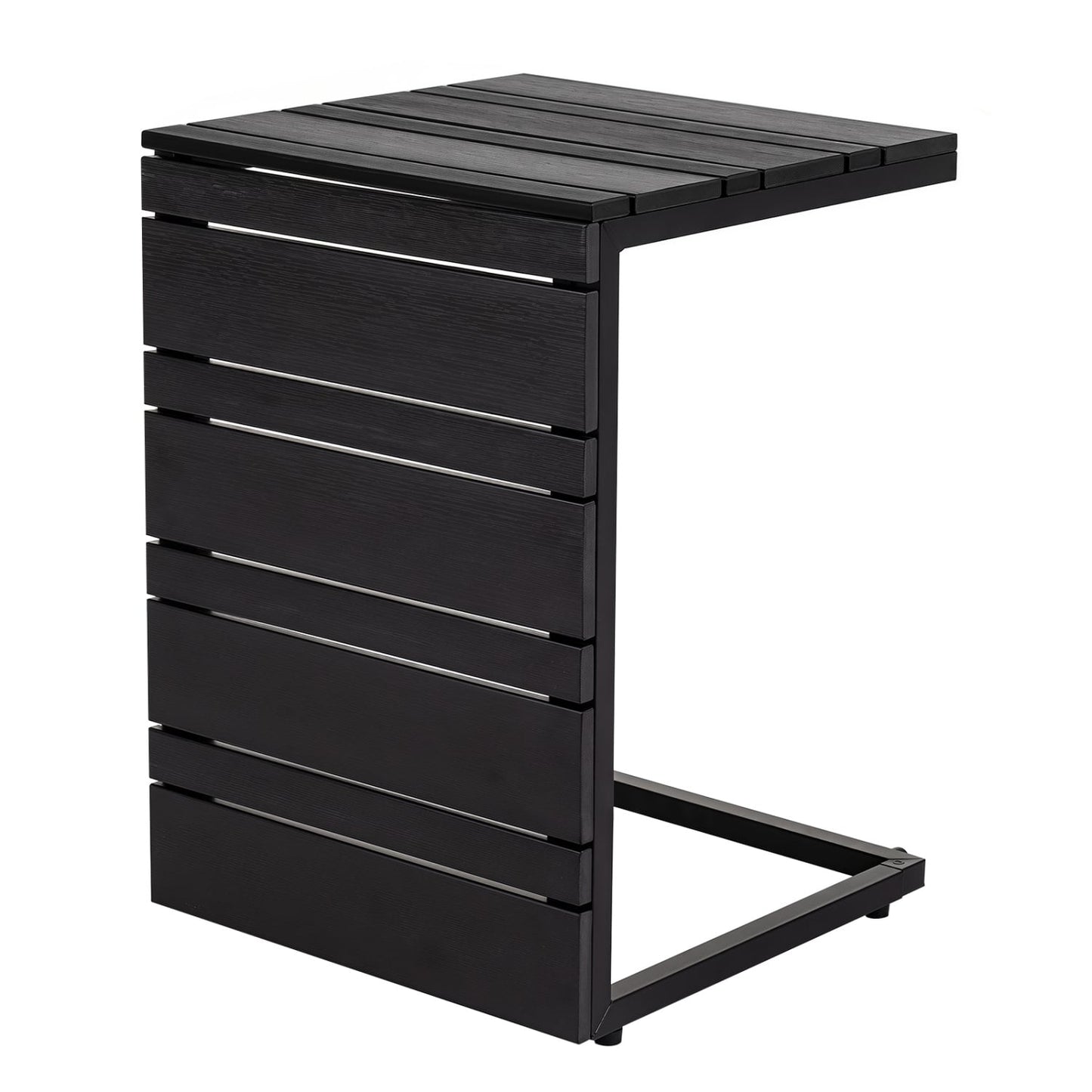 C-Shaped Side Table, Wood-Plastic Top, Black End & Side Tables Black at Gallery Canada
