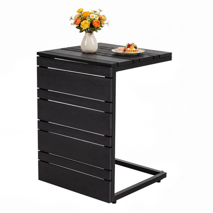 C-Shaped Side Table, Wood-Plastic Top, Black End & Side Tables at Gallery Canada