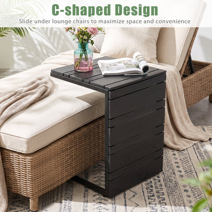 C-Shaped Side Table, Wood-Plastic Top, Black End & Side Tables at Gallery Canada