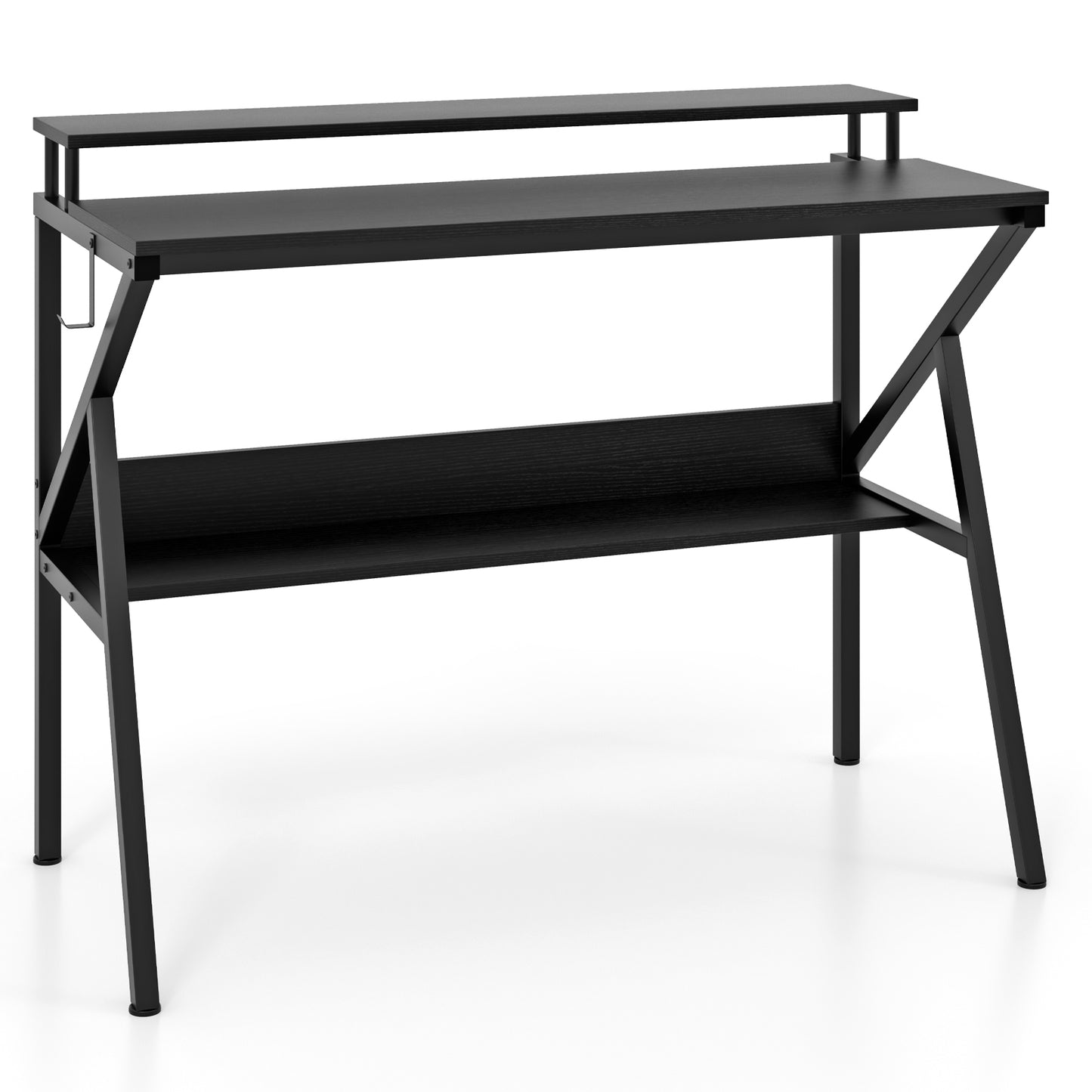 Computer Desk With Monitor Stand, Storage Shelf, Black Computer Desks Black at Gallery Canada