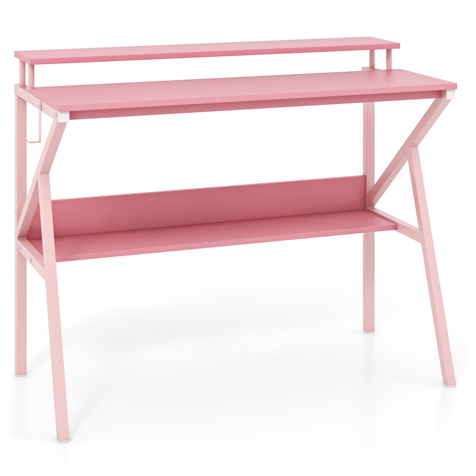 Space Saving Computer Desk With Monitor Stand, Pink Computer Desks at Gallery Canada