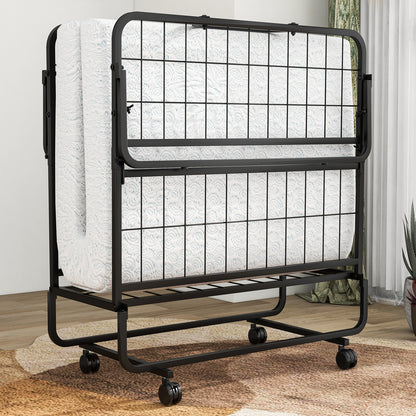 Narrow Twin Rollaway Bed, With Pillow And Side Pocket, White Folding Beds at Gallery Canada