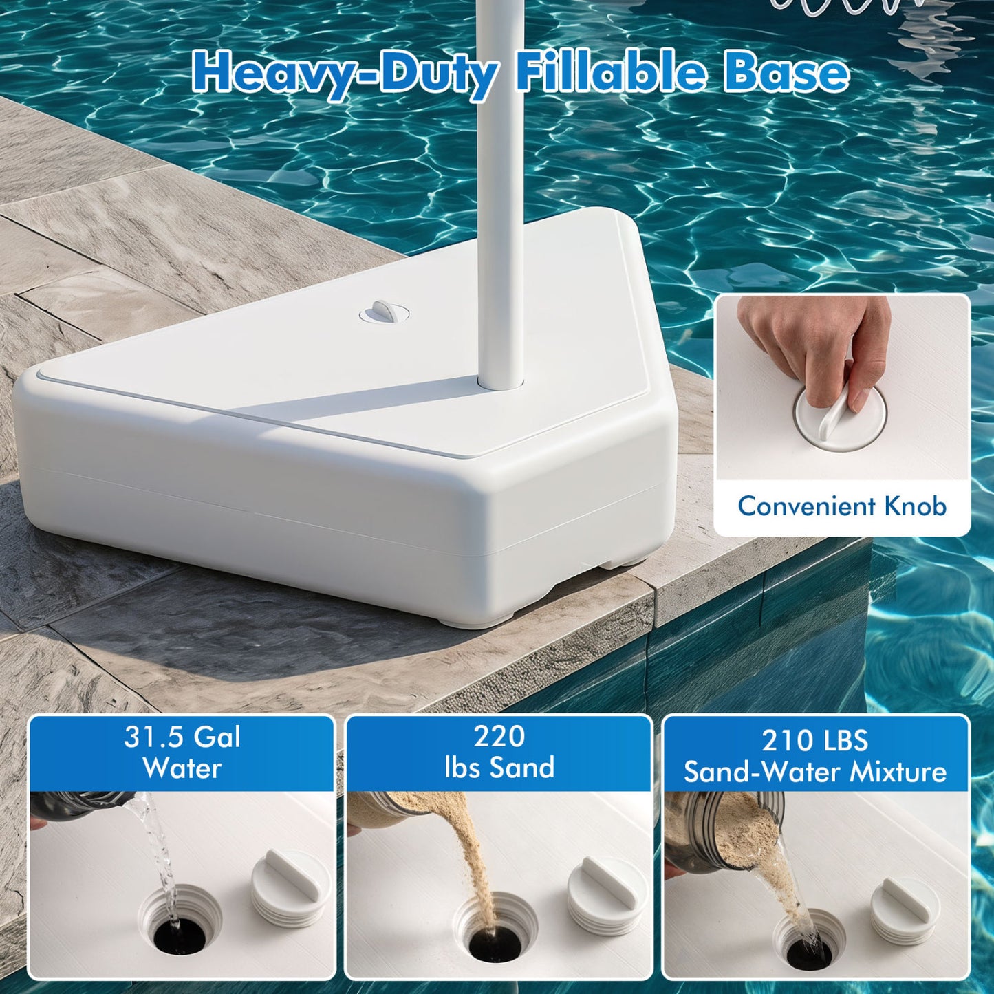 Splash & Shoot Pool Basketball Hoop, Adjustable Height, 2 Balls, Pump, White